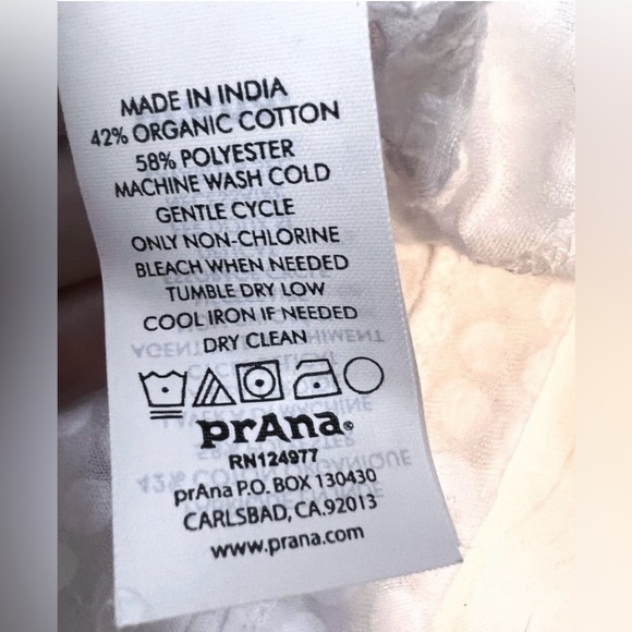 Prana yoga Brand. sheer hoodie, cute dot pattern, adjustable cinch on side. - Picture 7 of 8